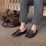 ALBERT Mens Leather Shearling Slippers