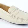 ECRU LEATHER LOAFERS