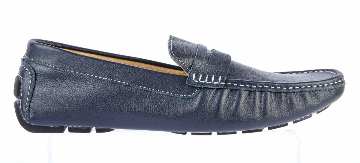 Mens Navy Leather Loafers | Mens Leather Loafers and Shoes 