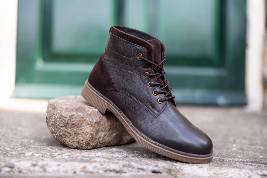 Wiltshire | Shearling Boots Mens | Lace Up Boots | Brown