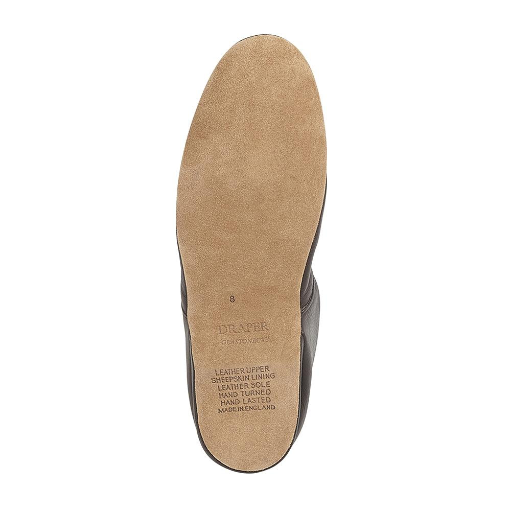 Philip | Mens Shearling Slippers | Leather Lined | Black | Drapers