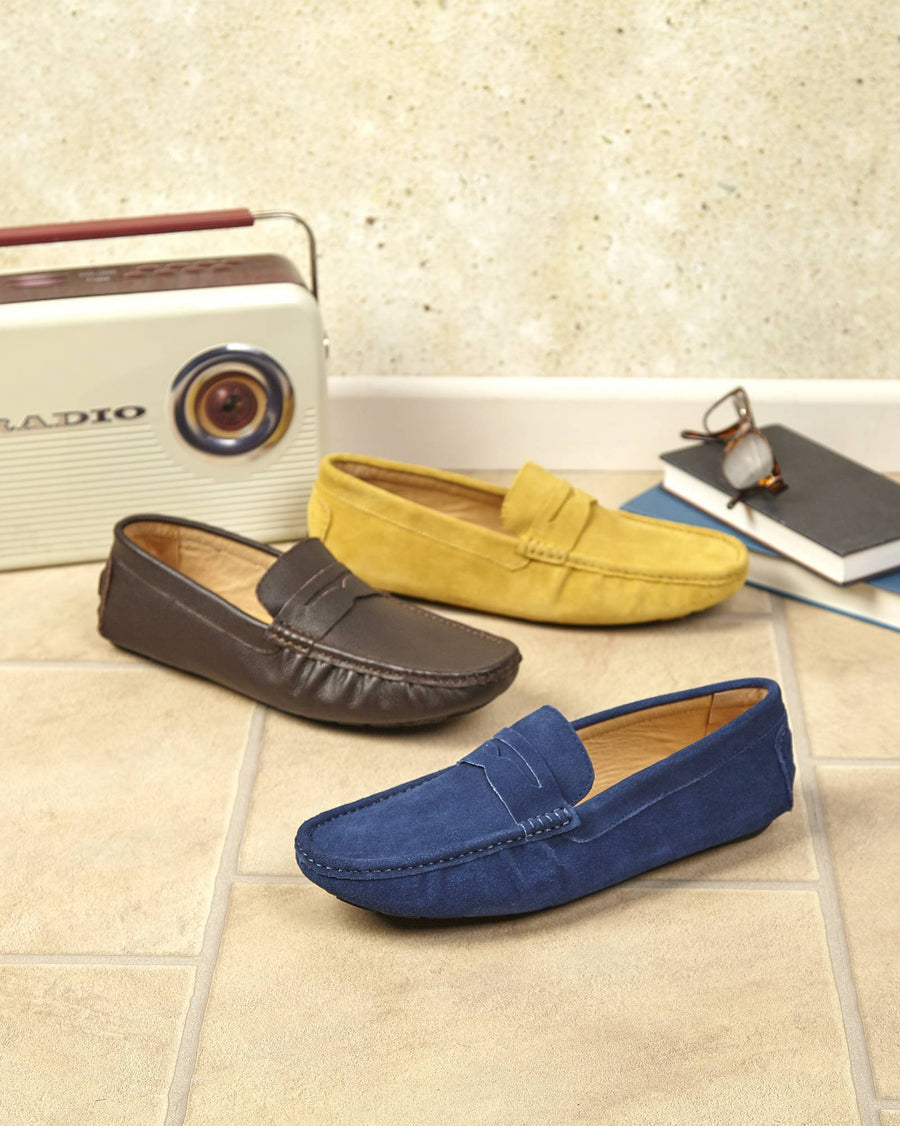 MUSTARD SUEDE DRIVING SHOE