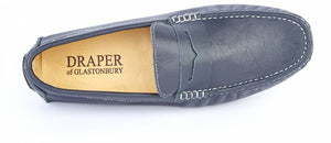NAVY LEATHER LOAFERS