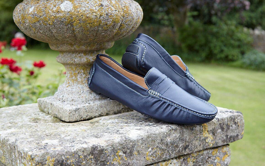 Mens Navy Leather Loafers | Mens Leather Loafers and Shoes | Drapers 7 (EU 41) / Navy Mens Navy Leather Loafers | Mens Leather Loafers and Shoes | Drapers 7 (EU 41) / Navy