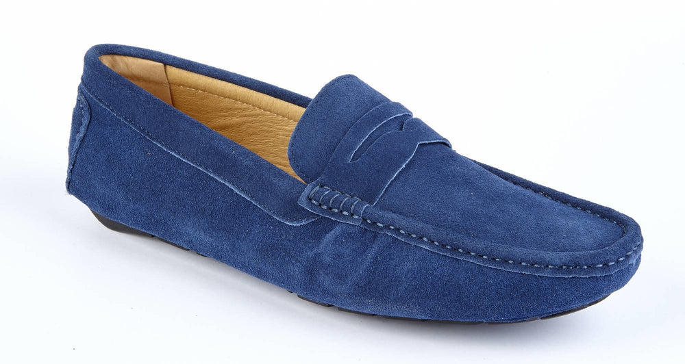 NAVY SUEDE LOAFERS